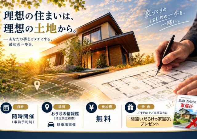 未公開土地情報大公開!プロと作る「理想の間取り」相談会