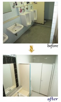 【ふじプラザ】管理しているビルのトイレ改装工事,LED工事をいたしました