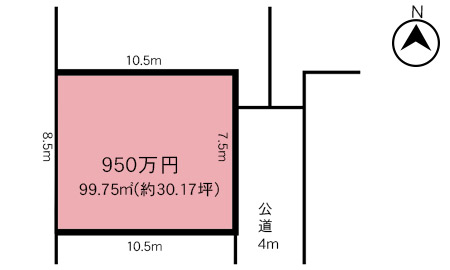 埼玉県三郷市鷹野の売土地950万円