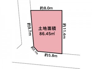 北葛飾郡松伏町松伏の南東×南西角地の売土地86.45㎡580万円おすすめ!