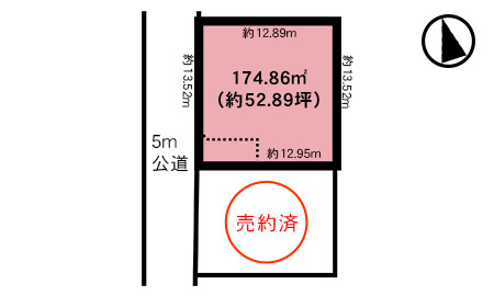 埼玉県三郷市の売土地B区画52.89坪2060万円閑静な住宅地