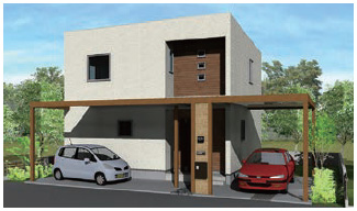 北向き　土地　敷地　間取　プラン　ガレージ　太陽光